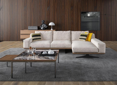 Designer Luxus Textil Polstersofa L-Form Wohnzimmer 2x Couchtisch Einrichtung
